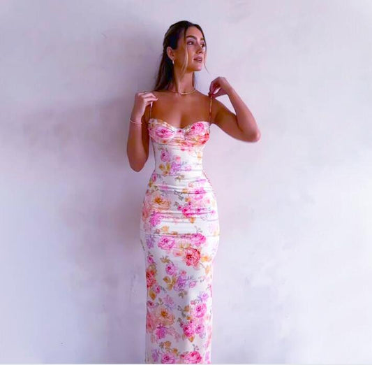 "Blush and Boujee Floral Dress"